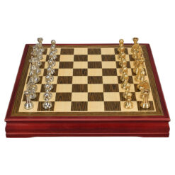 Bộ Bàn Cờ Vua Bằng Kim Loại Cao Cấp WK-BCV0015 Kèm Hộp Gỗ Lót Nhung