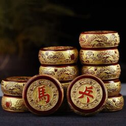 Bộ Cờ Tướng Vàng Chạm Hình Rồng VR-CT001 Bàn Gỗ