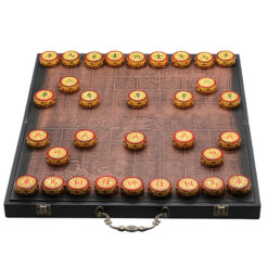 Bộ Cờ Tướng Vàng Chạm Hình Rồng VR-CT002 Hộp Da