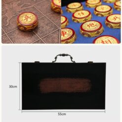 Bộ Cờ Tướng Vàng Chạm Hình Rồng VR-CT002 Hộp Da