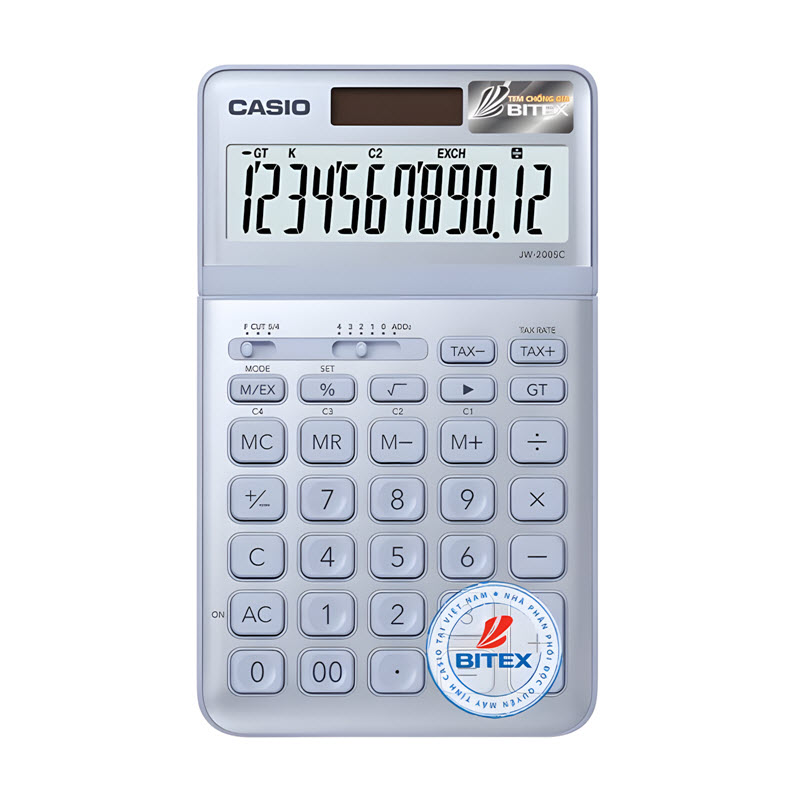 máy tính casio jw-200sc màu xanh lam