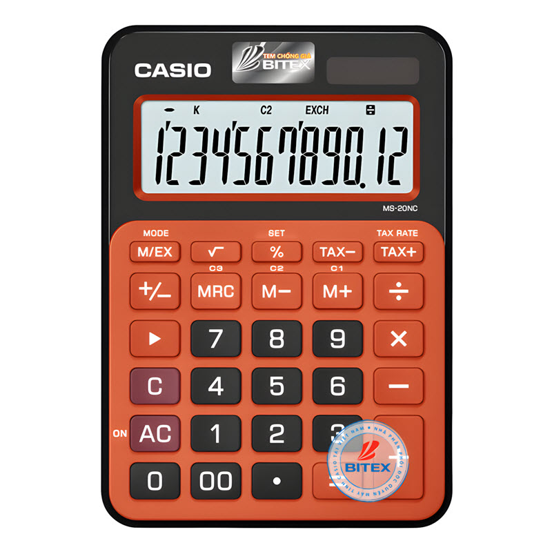 máy tính casio ms-20nc màu cam đen
