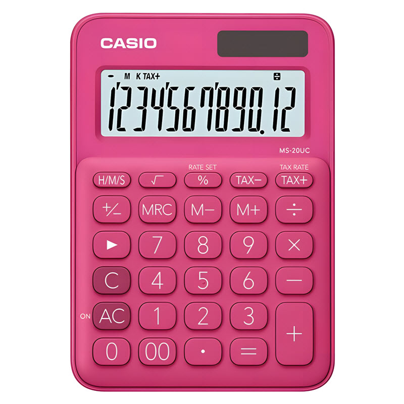 máy tính casio ms-20uc màu hồng đậm