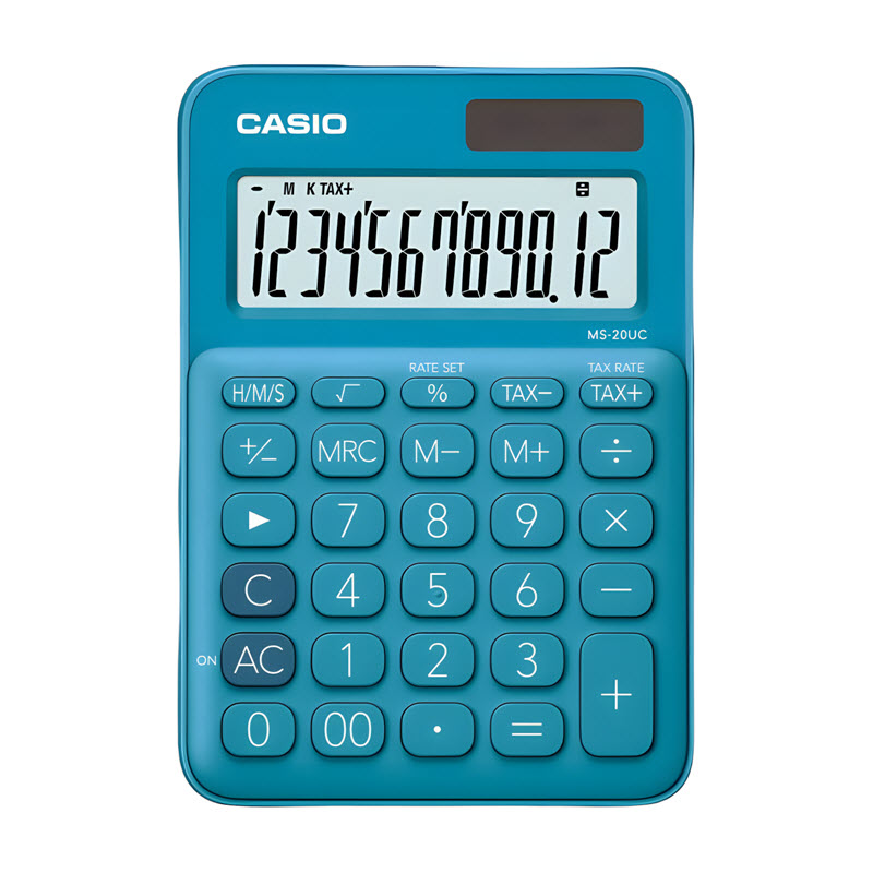 máy tính casio ms-20uc màu xanh dương