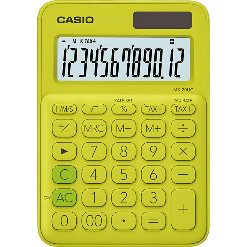 máy tính casio ms-20uc màu vàng chanh