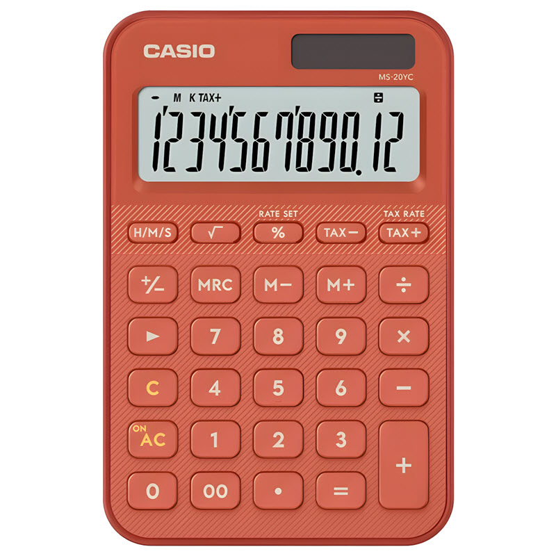máy tính casio ms-20yc màu đỏ