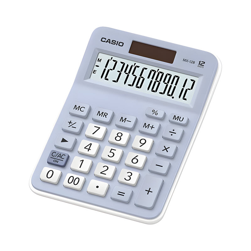 máy tính casio mx-12b màu xanh dương nhạt