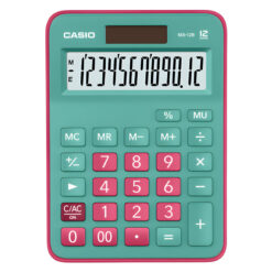 máy tính casio mx-12b màu xanh hồng