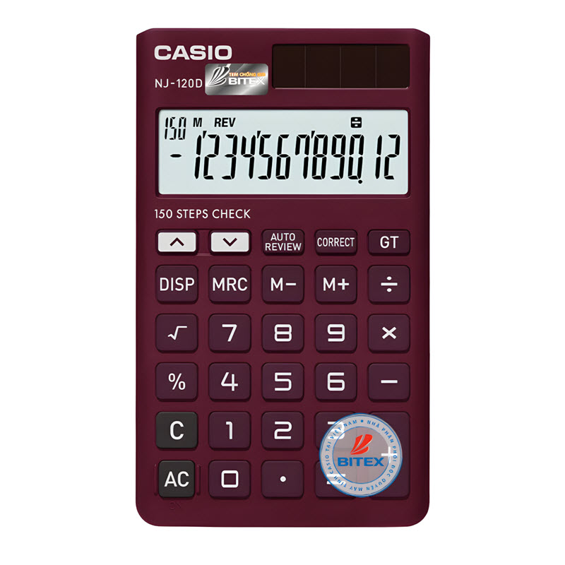 máy tính casio nj-120d màu đỏ