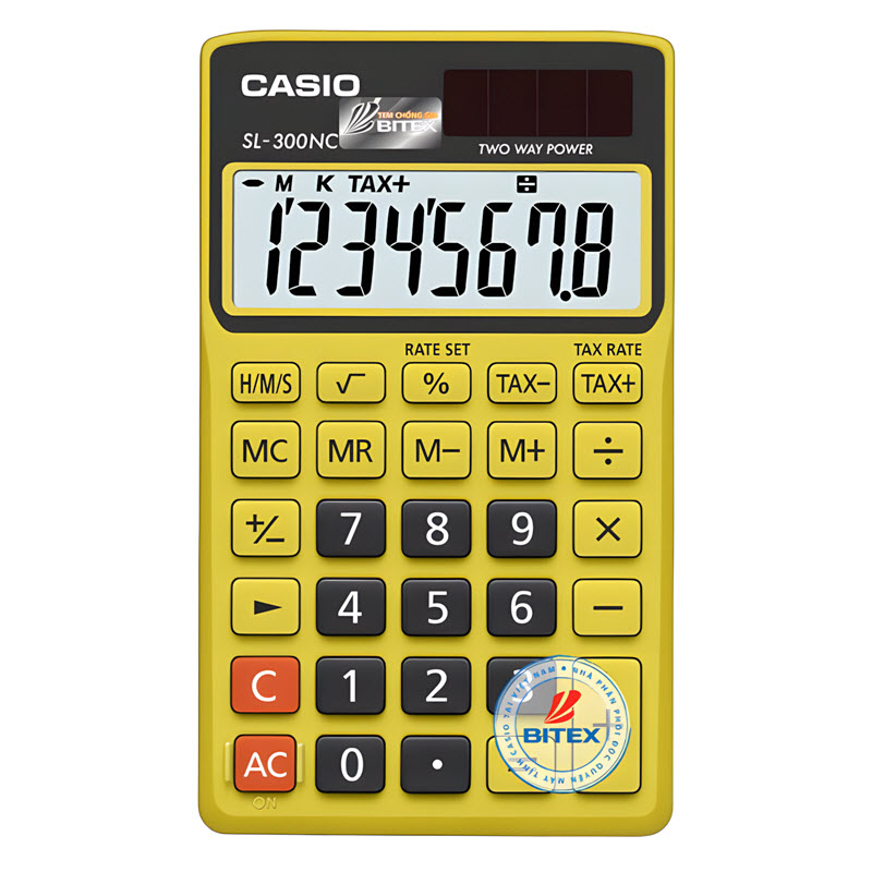 máy tính casio sl-300nc màu vàng