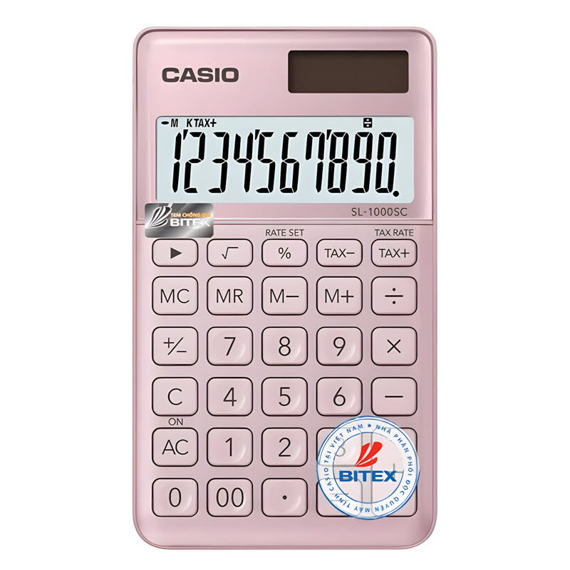 máy tính casio sl1000sc màu hồng
